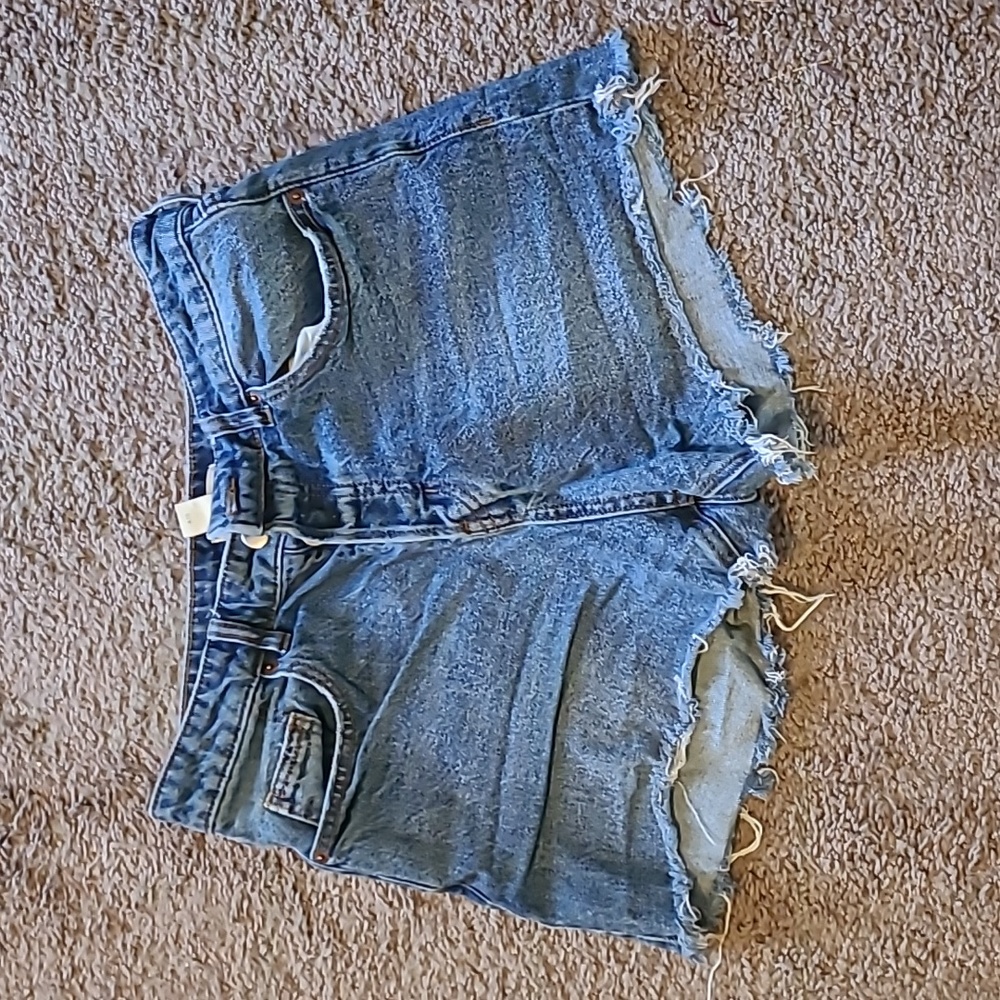 H&M cutoff women's button up denim shorts size 10